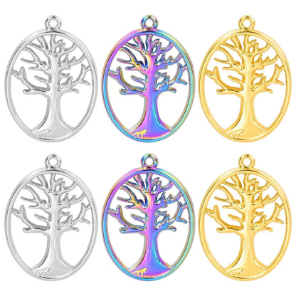 Wholesale Jewelry Basic Modern Style Classic Style Life Tree 304 Stainless Steel 18K Gold Plated Plating Pendant Necklace