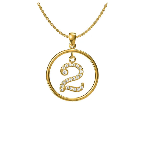 Wholesale Jewelry Basic Modern Style Classic Style Number Titanium Steel Zircon Plating Inlay Pendant Necklace