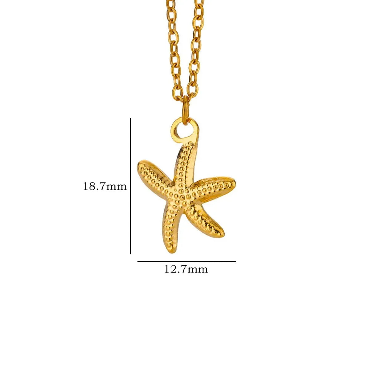 Wholesale Jewelry Basic Modern Style Classic Style Starfish Shell 304 Stainless Steel Shell Plating Inlay Pendant Necklace