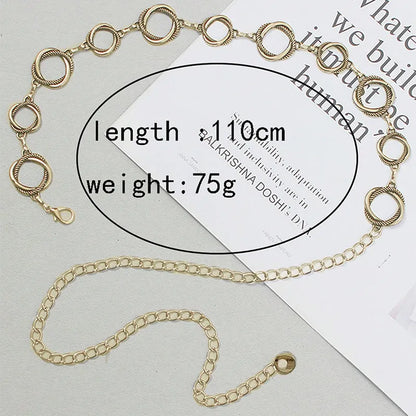 Wholesale Jewelry Basic Modern Style Solid Color Round Alloy Waist Chain