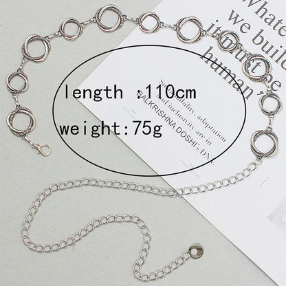 Wholesale Jewelry Basic Modern Style Solid Color Round Alloy Waist Chain