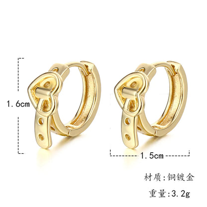 1 Pair Basic Retro Geometric Solid Color Plating Copper Alloy Brass Hoop Earrings