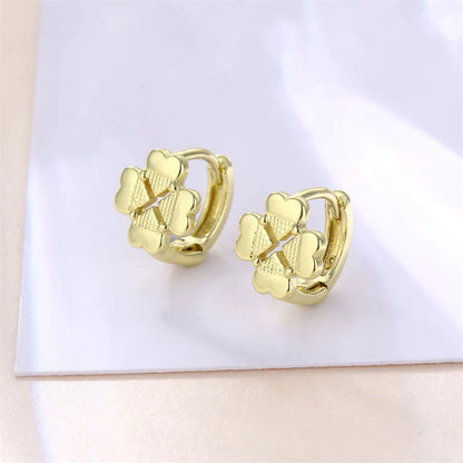 1 Pair Basic Retro Heart Shape Bow Knot Plating Copper Alloy Brass 18k Gold Plated Ear Studs