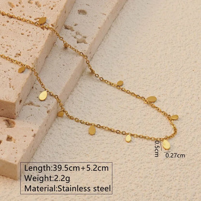 Wholesale Jewelry Basic Simple Style Artistic Leaf Square Butterfly 304 Stainless Steel 18K Gold Plated Plating Necklace