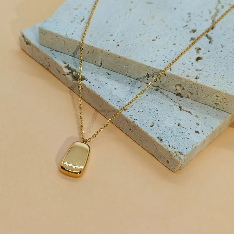 Wholesale Jewelry Basic Simple Style Classic Style Geometric 304 Stainless Steel 18K Gold Plated Pendant Necklace