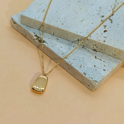 Wholesale Jewelry Basic Simple Style Classic Style Geometric 304 Stainless Steel 18K Gold Plated Pendant Necklace