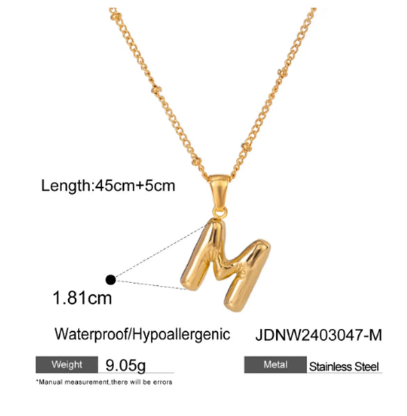 Wholesale Jewelry Basic Simple Style Classic Style Letter 304 Stainless Steel 18K Gold Plated Plating Pendant Necklace