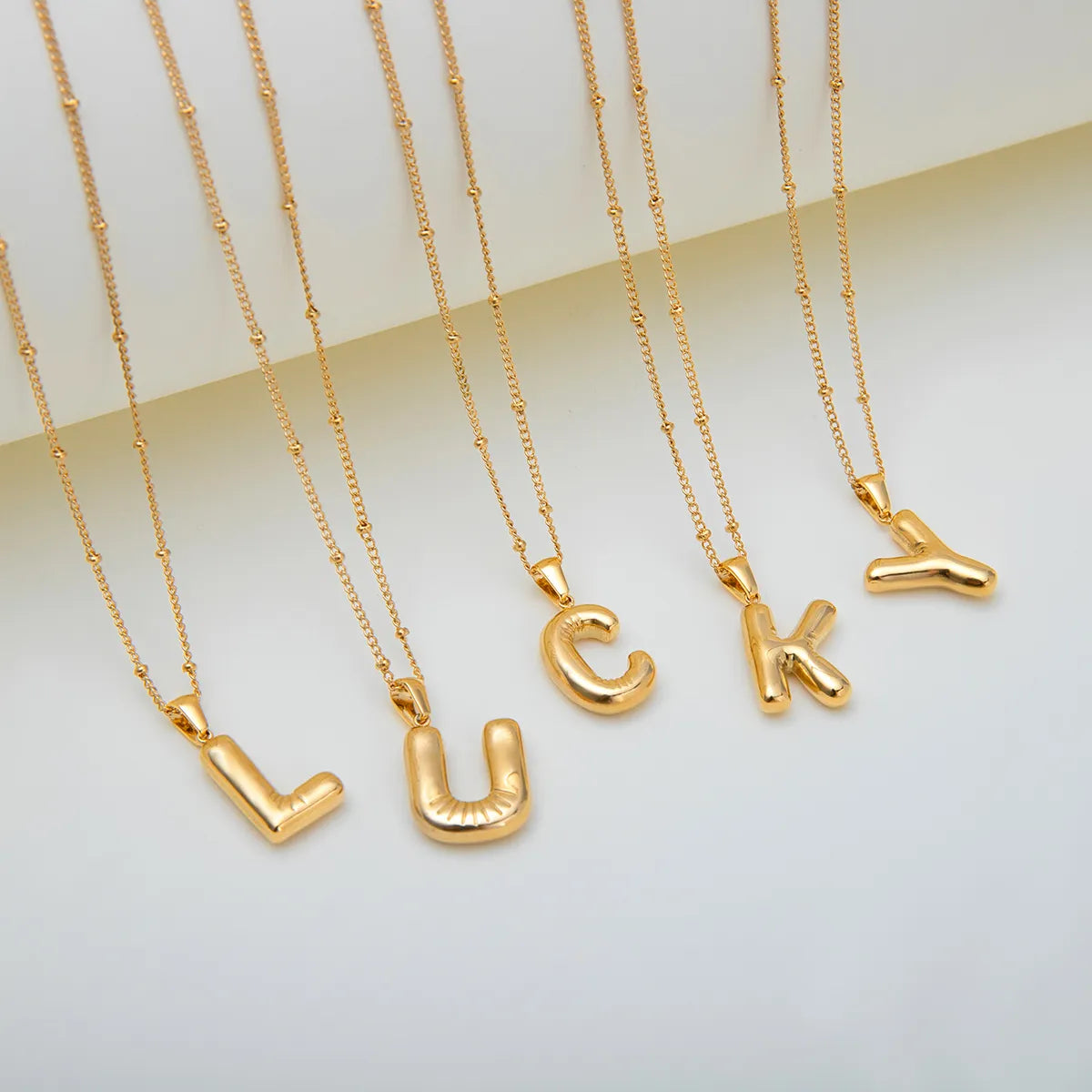 Wholesale Jewelry Basic Simple Style Classic Style Letter 304 Stainless Steel 18K Gold Plated Plating Pendant Necklace