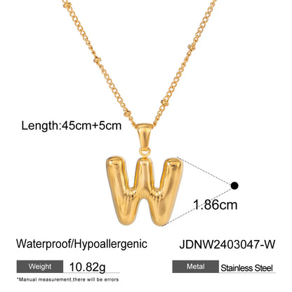 Wholesale Jewelry Basic Simple Style Classic Style Letter 304 Stainless Steel 18K Gold Plated Plating Pendant Necklace