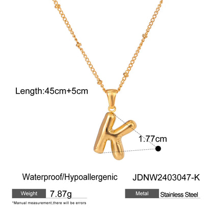 Wholesale Jewelry Basic Simple Style Classic Style Letter 304 Stainless Steel 18K Gold Plated Plating Pendant Necklace