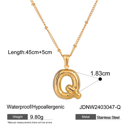 Wholesale Jewelry Basic Simple Style Classic Style Letter 304 Stainless Steel 18K Gold Plated Plating Pendant Necklace