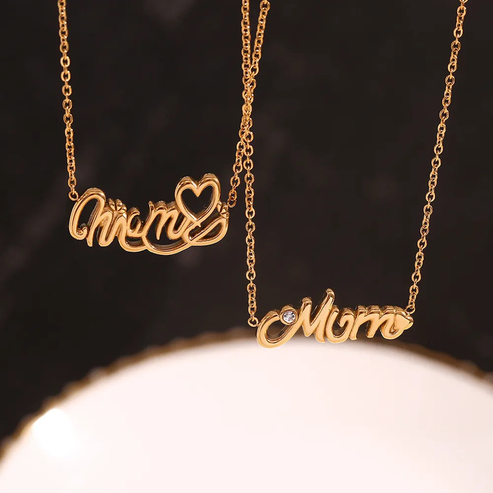 Wholesale Jewelry Basic Simple Style Classic Style Letter 304 Stainless Steel 18K Gold Plated Plating Pendant Necklace