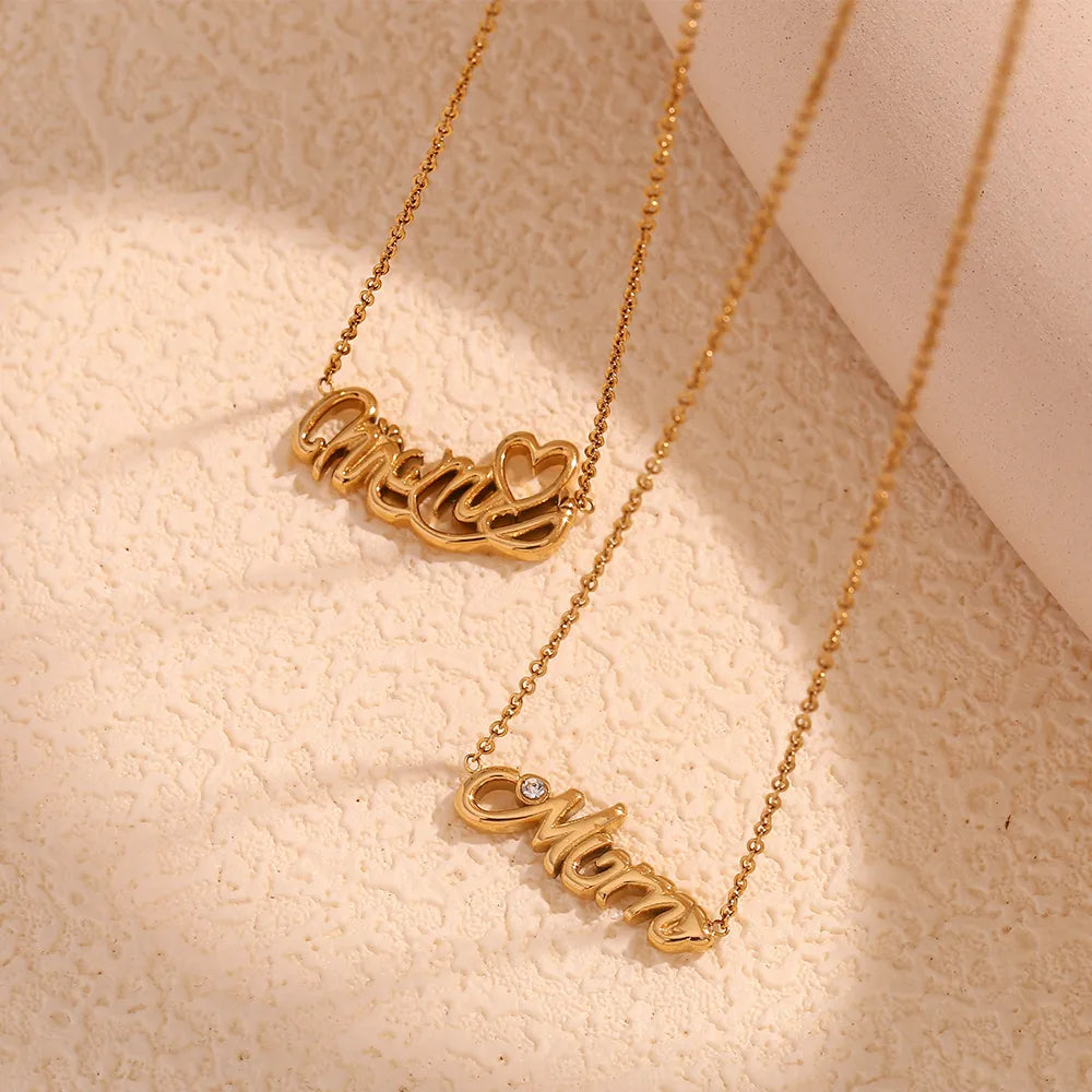 Wholesale Jewelry Basic Simple Style Classic Style Letter 304 Stainless Steel 18K Gold Plated Plating Pendant Necklace