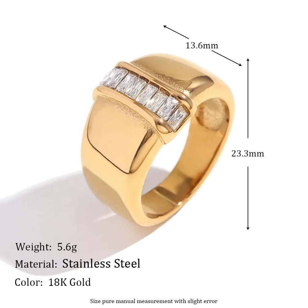 Wholesale Jewelry Basic Simple Style Classic Style Solid Color 304 Stainless Steel 18K Gold Plated Plating Rings