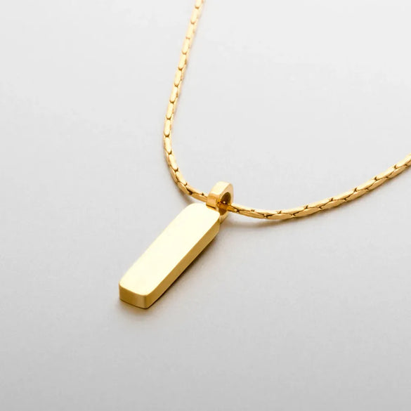 Basic Simple Style Classic Style Customization Laser Engraving Solid Color 304 Stainless Steel Plating 18K Gold Plated White Gold Plated Men'S Pendant Necklace Men Pendant Necklaces