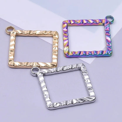 Wholesale Jewelry Basic Simple Style Classic Style Square 304 Stainless Steel 18K Gold Plated Plating Pendant Necklace