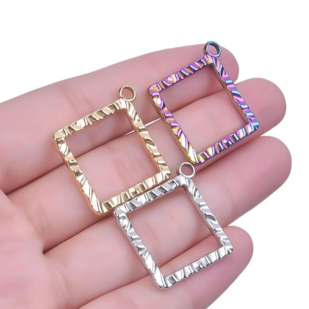 Wholesale Jewelry Basic Simple Style Classic Style Square 304 Stainless Steel 18K Gold Plated Plating Pendant Necklace