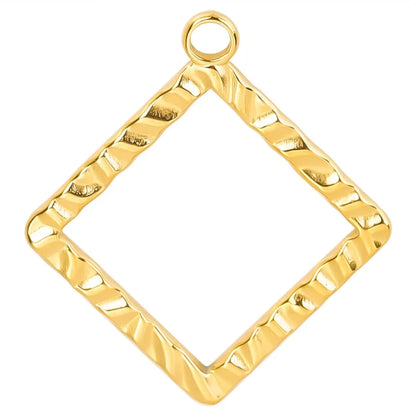 Wholesale Jewelry Basic Simple Style Classic Style Square 304 Stainless Steel 18K Gold Plated Plating Pendant Necklace