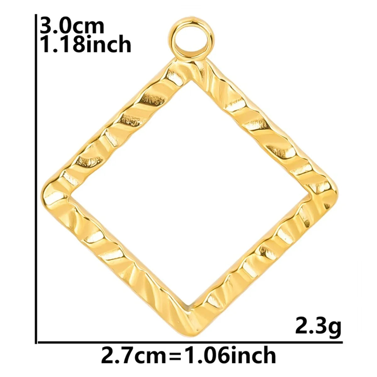 Wholesale Jewelry Basic Simple Style Classic Style Square 304 Stainless Steel 18K Gold Plated Plating Pendant Necklace