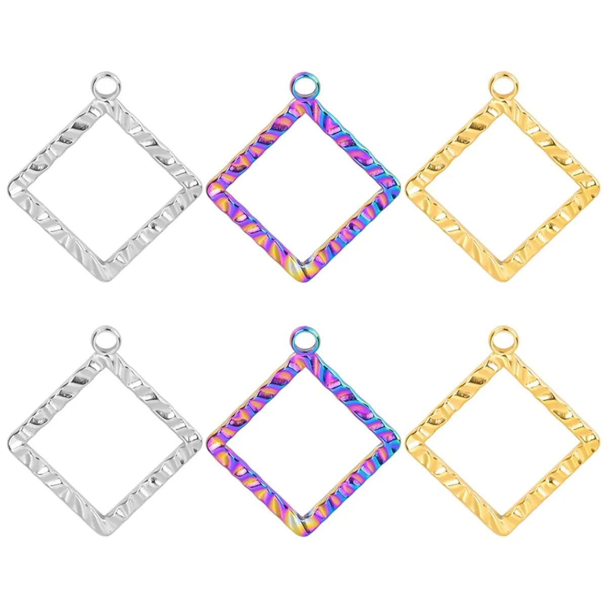 Wholesale Jewelry Basic Simple Style Classic Style Square 304 Stainless Steel 18K Gold Plated Plating Pendant Necklace