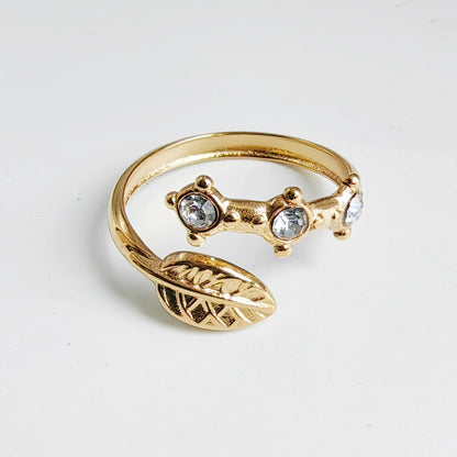 Wholesale Jewelry Basic Simple Style Commute Devil'S Eye Cat Butterfly 304 Stainless Steel Rhinestones 18K Gold Plated Inlay Adjustable Ring Open Rings