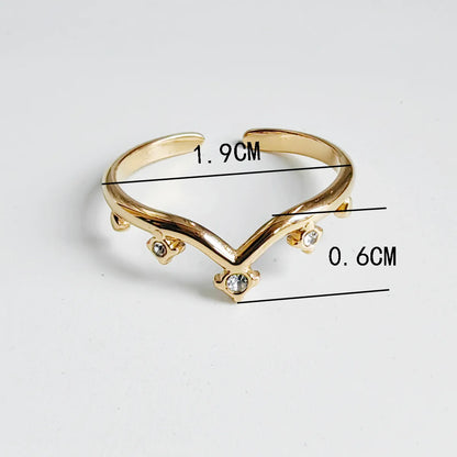 Wholesale Jewelry Basic Simple Style Commute Devil'S Eye Cat Butterfly 304 Stainless Steel Rhinestones 18K Gold Plated Inlay Adjustable Ring Open Rings