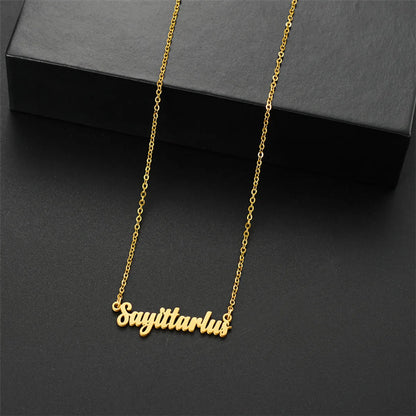 Wholesale Jewelry Basic Simple Style Commute Letter Constellation 201 Stainless Steel 18K Gold Plated Pendant Necklace