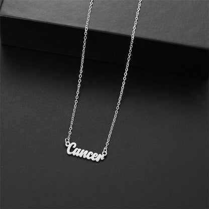 Wholesale Jewelry Basic Simple Style Commute Letter Constellation 201 Stainless Steel 18K Gold Plated Pendant Necklace