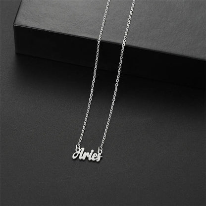 Wholesale Jewelry Basic Simple Style Commute Letter Constellation 201 Stainless Steel 18K Gold Plated Pendant Necklace