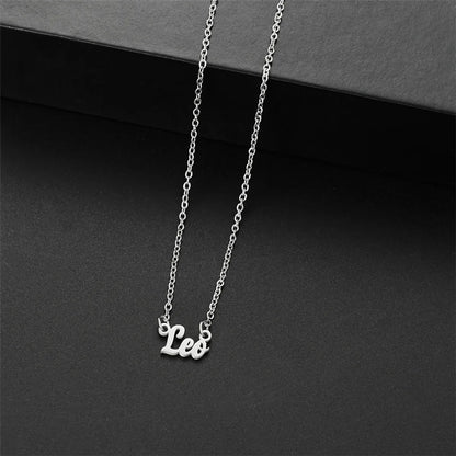 Wholesale Jewelry Basic Simple Style Commute Letter Constellation 201 Stainless Steel 18K Gold Plated Pendant Necklace