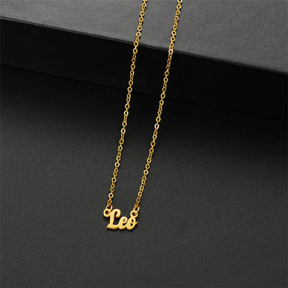 Wholesale Jewelry Basic Simple Style Commute Letter Constellation 201 Stainless Steel 18K Gold Plated Pendant Necklace