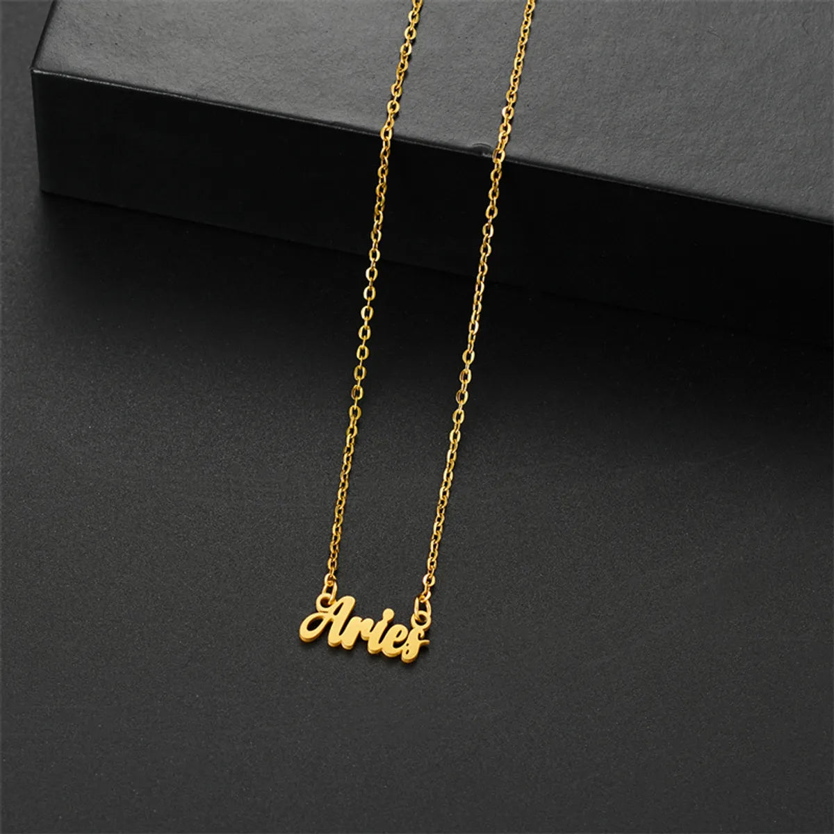 Wholesale Jewelry Basic Simple Style Commute Letter Constellation 201 Stainless Steel 18K Gold Plated Pendant Necklace