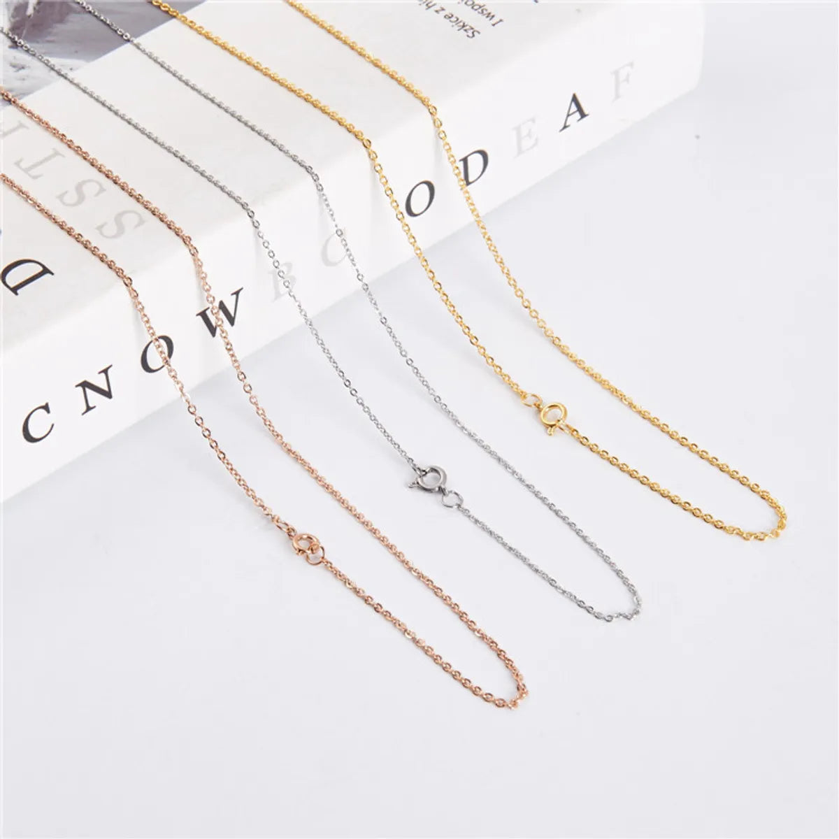 Wholesale Jewelry Basic Simple Style Geometric Solid Color Titanium Steel Necklace