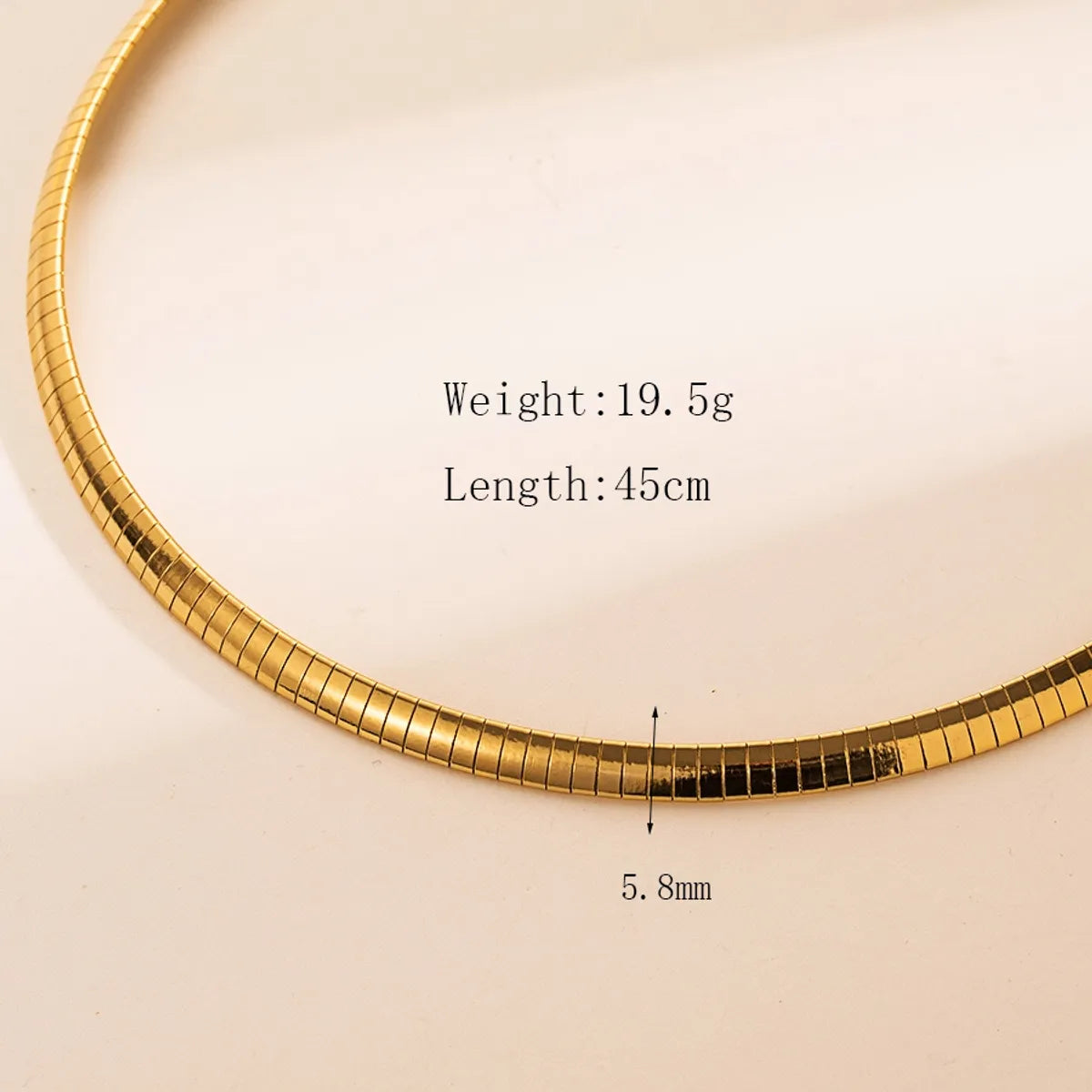 Wholesale Jewelry Basic Simple Style Solid Color 304 Stainless Steel 18K Gold Plated Choker