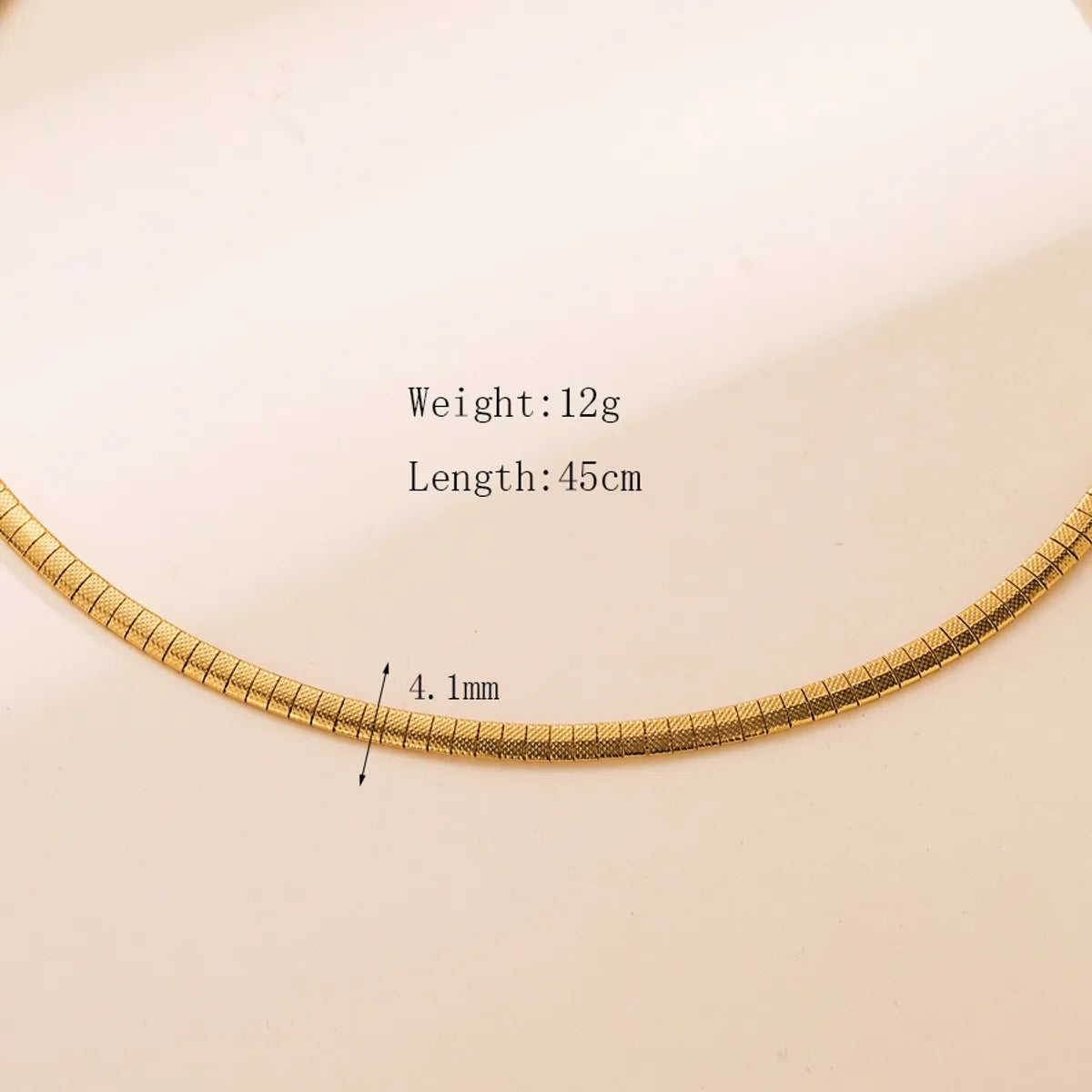 Wholesale Jewelry Basic Simple Style Solid Color 304 Stainless Steel 18K Gold Plated Choker