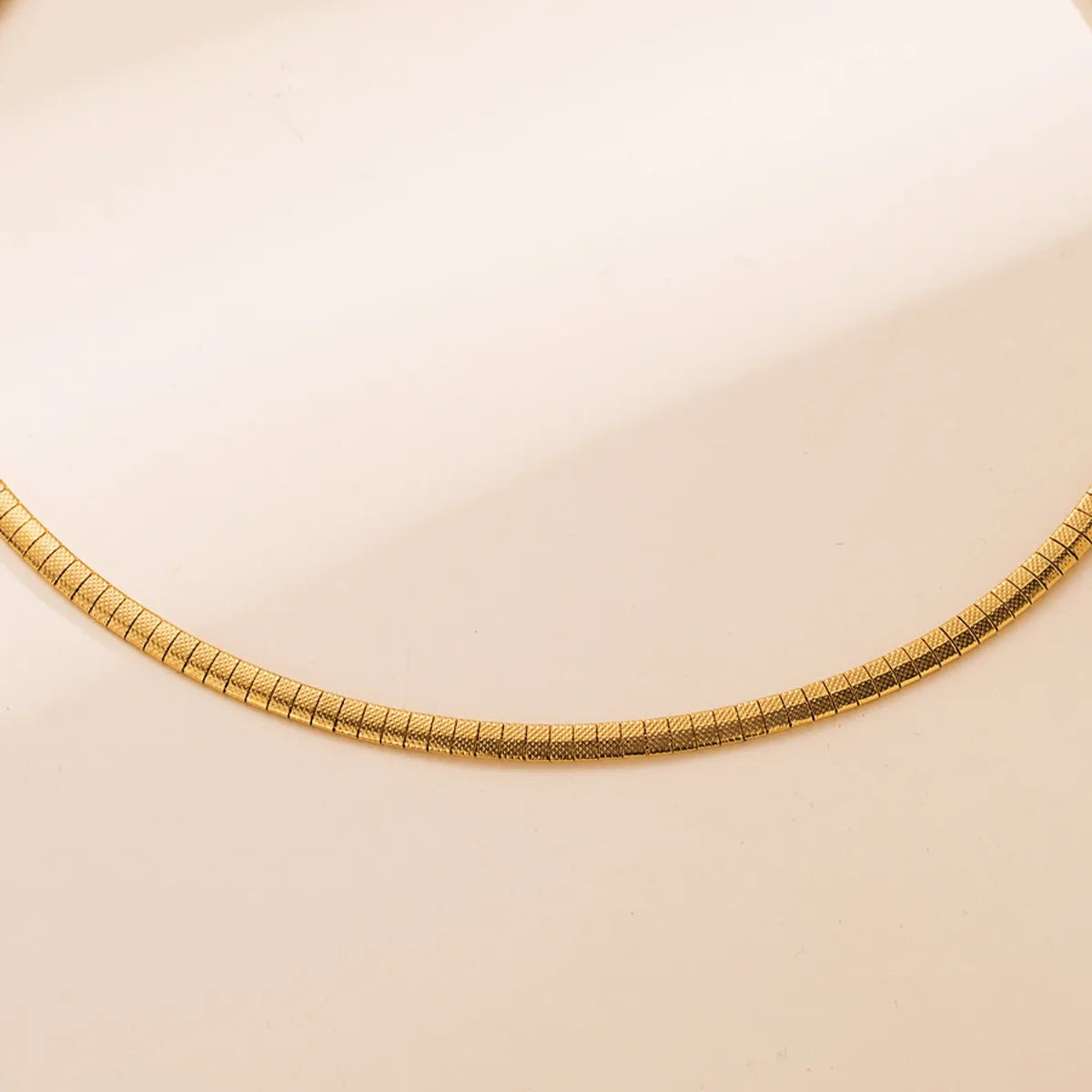 Wholesale Jewelry Basic Simple Style Solid Color 304 Stainless Steel 18K Gold Plated Choker