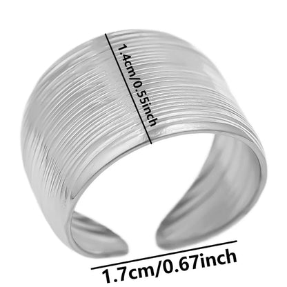 Wholesale Jewelry Basic Solid Color 304 Stainless Steel 18K Gold Plated Irregular Polishing Rings