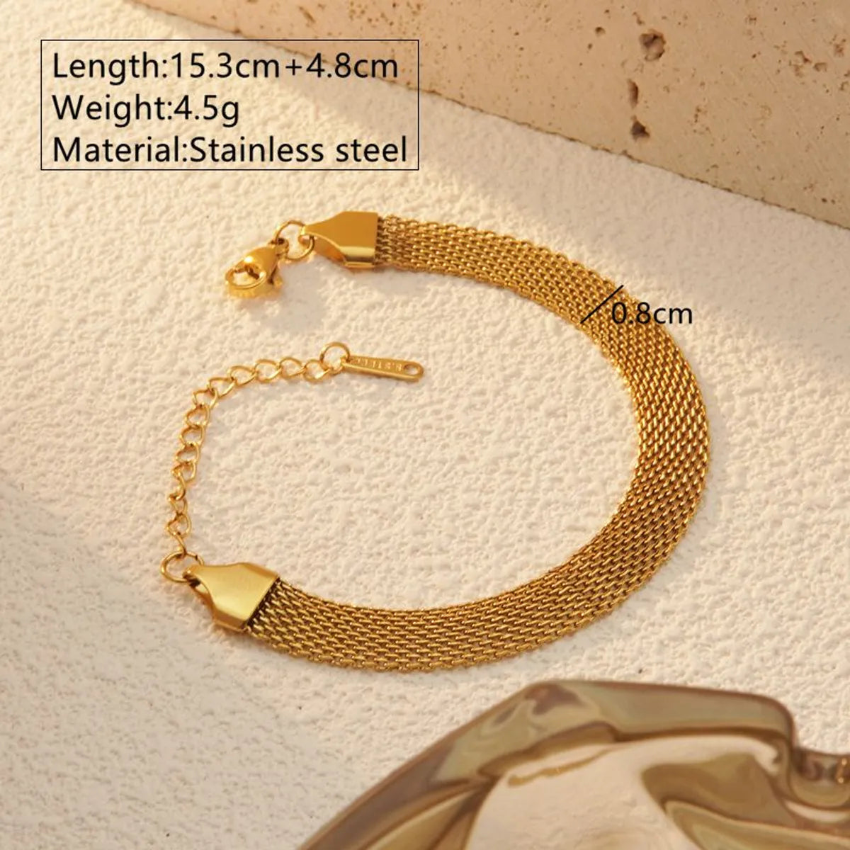 Wholesale Jewelry Basic Solid Color 304 Stainless Steel 18K Gold Plated Plating Bracelets Necklace Jewelry Set