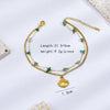 Wholesale Jewelry Basic Vacation Simple Style Scallop 304 Stainless Steel Natural Stone 18K Gold Plated Bracelets Anklet