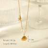 Wholesale Jewelry Beach Commute Dolphin Shell Fish Tail 304 Stainless Steel Acrylic 18K Gold Plated Plating Inlay Pendant Necklace