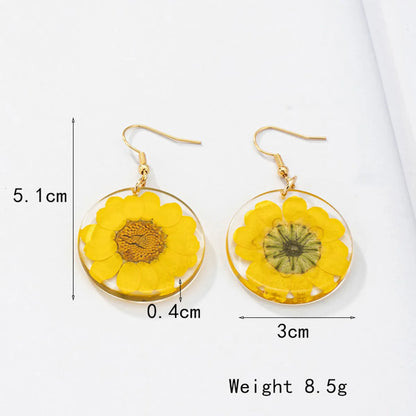 1 Pair Beach Commute Flower Arylic Drop Earrings