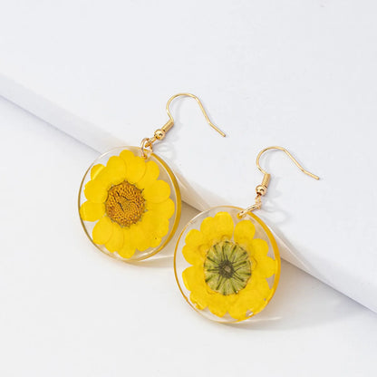 1 Pair Beach Commute Flower Arylic Drop Earrings