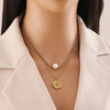 Wholesale Jewelry Beach Commute Starfish Flower 304 Stainless Steel Pearl 18K Gold Plated Plating Inlay Double Layer Necklaces