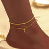 Wholesale Jewelry Beach Simple Style Cross Alloy Copper Anklet