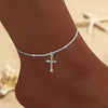 Wholesale Jewelry Beach Simple Style Cross Alloy Copper Anklet