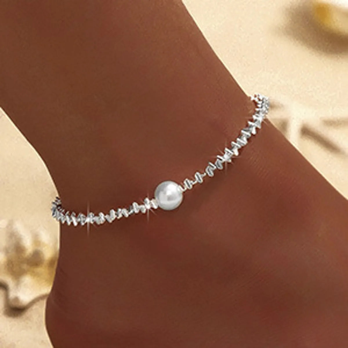 Wholesale Jewelry Beach Simple Style Cross Alloy Copper Anklet