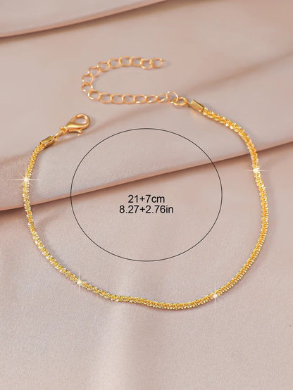 Wholesale Jewelry Beach Simple Style Cross Alloy Copper Anklet