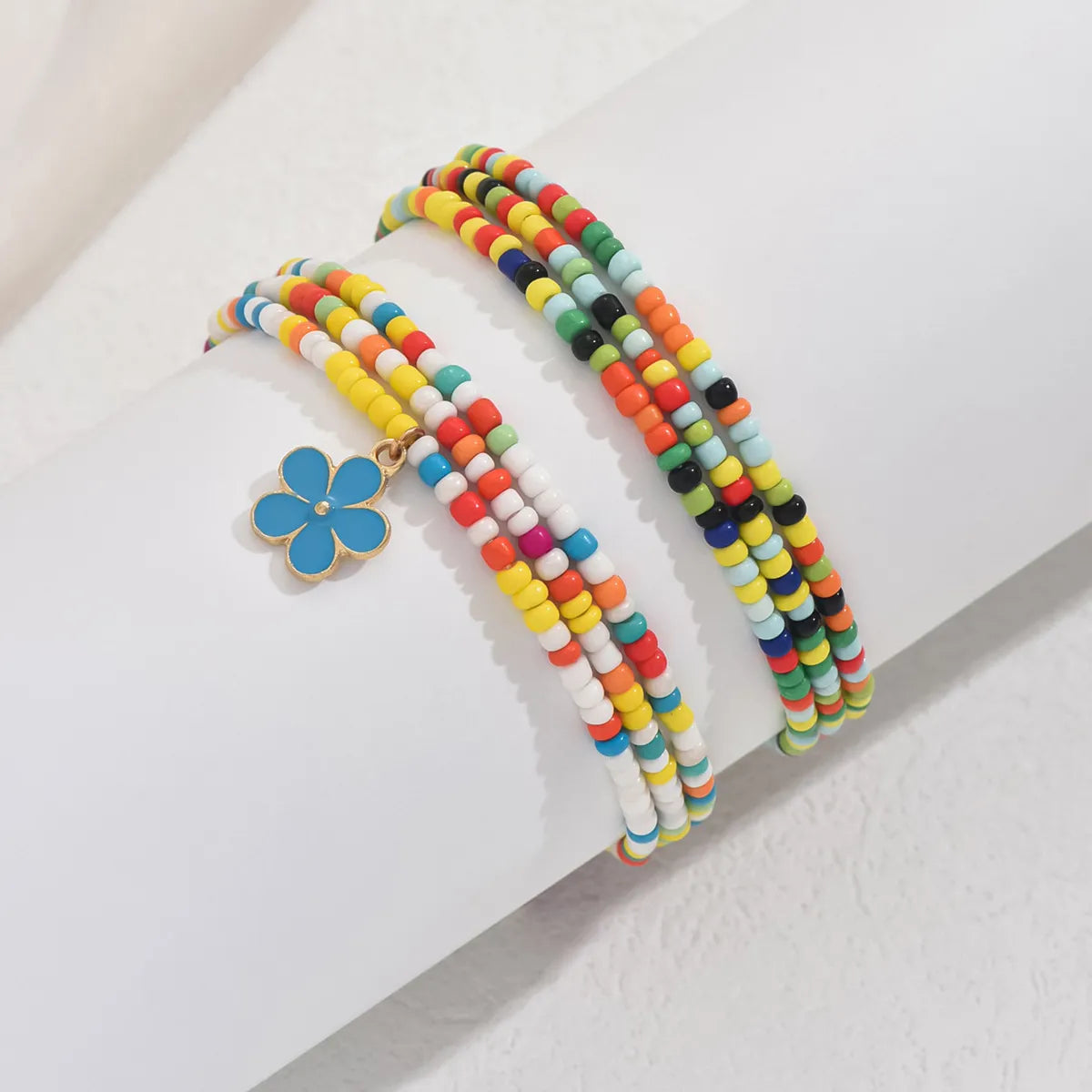 Wholesale Jewelry Beach Simple Style Flower Seed Bead Beaded Anklet