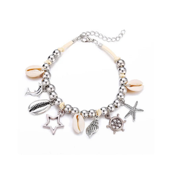 Wholesale Jewelry Beach Simple Style Shell Alloy Anklet