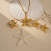 Wholesale Jewelry Beach Simple Style Starfish 304 Stainless Steel Hemp Flowers Chain Earrings Necklace